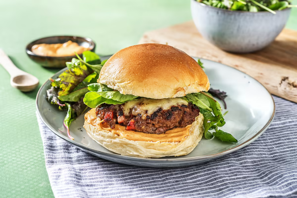 Chorizo Burgers with Aioli and a Green Salad - Bermy Recipe Box